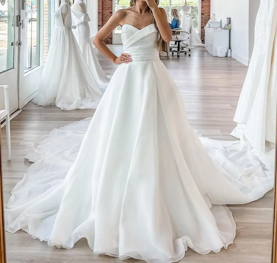 Strapless Organza Wedding Gown All Sizes/Colors