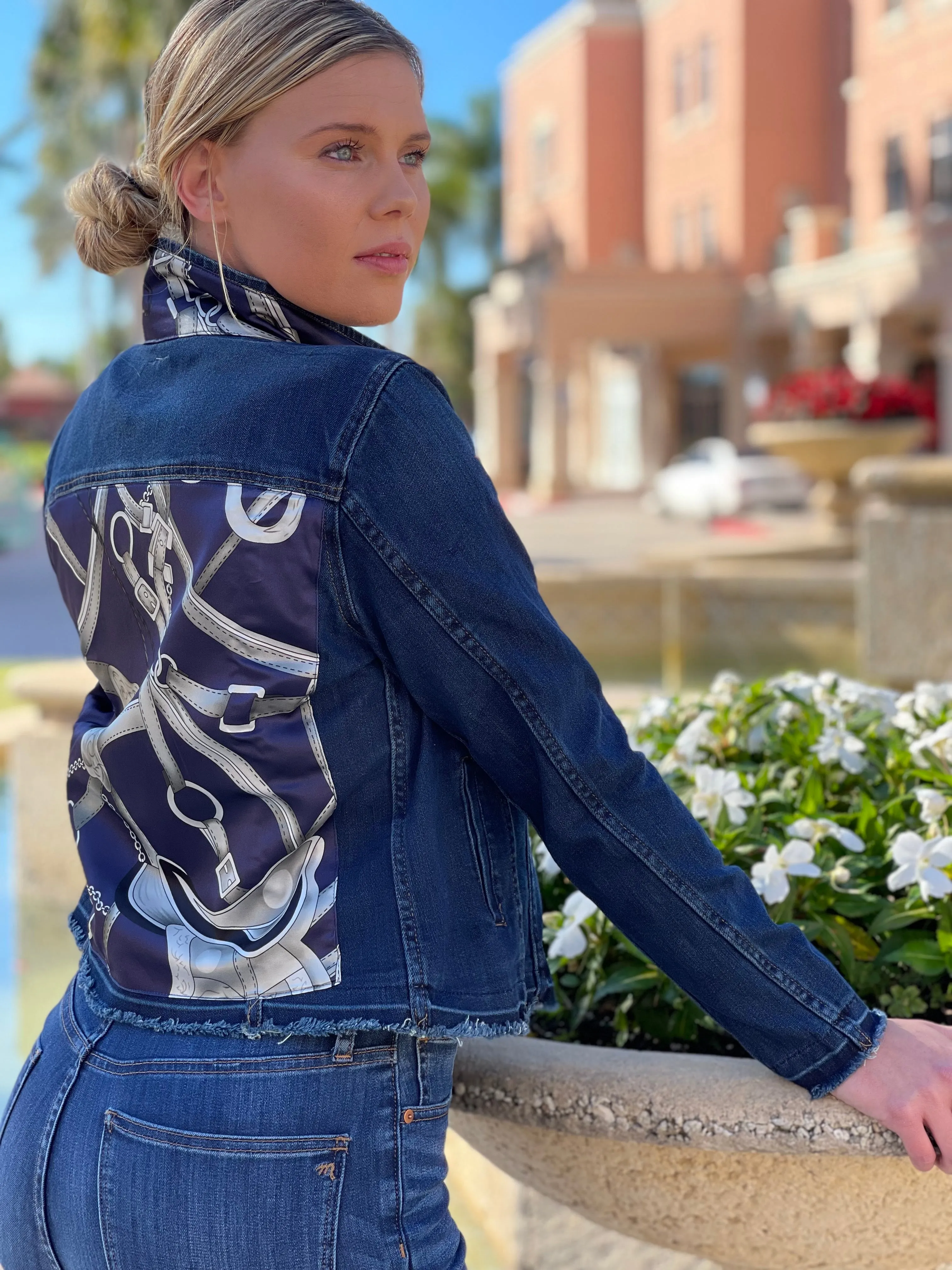 The Dark Denim Jacket / Silver Equestrian