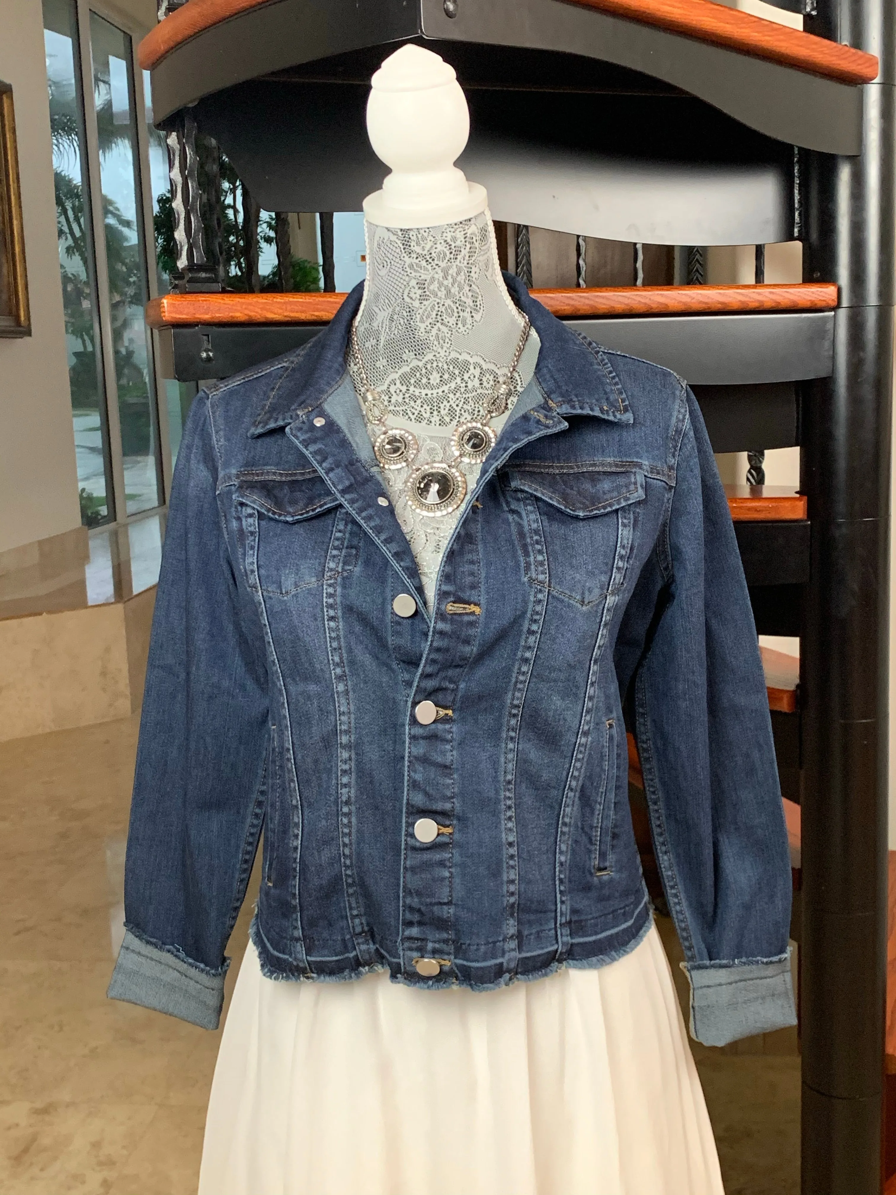 The Dark Denim Jacket / Silver Equestrian