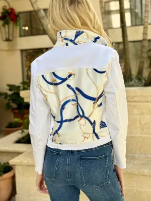 The White Denim Jacket / Gold Bit