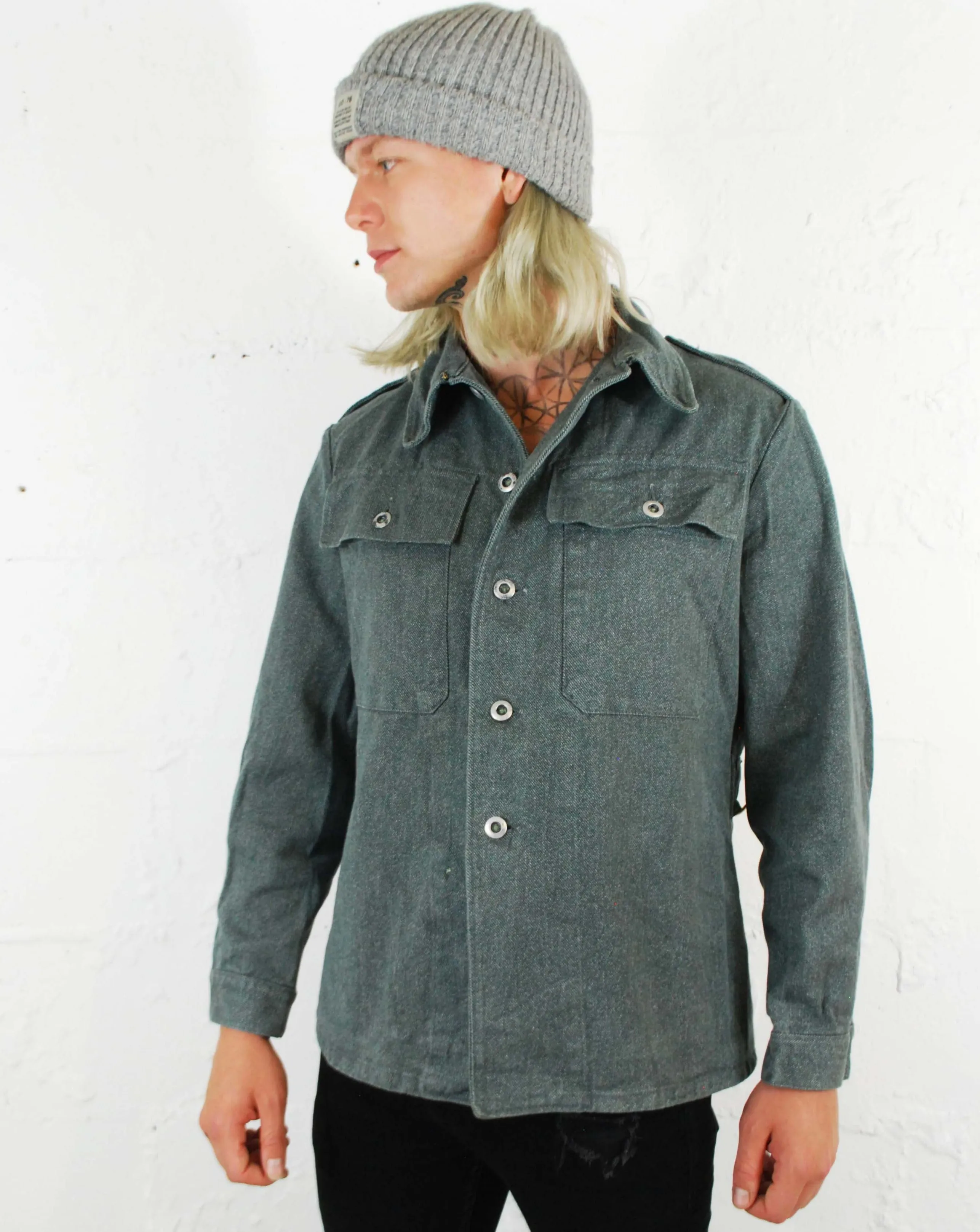 Vintage Salt & Pepper Thick Denim Jacket