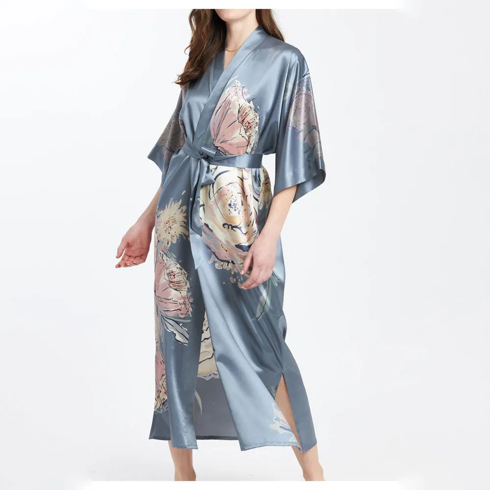 Washable Silk Jia Long Kimono Robe