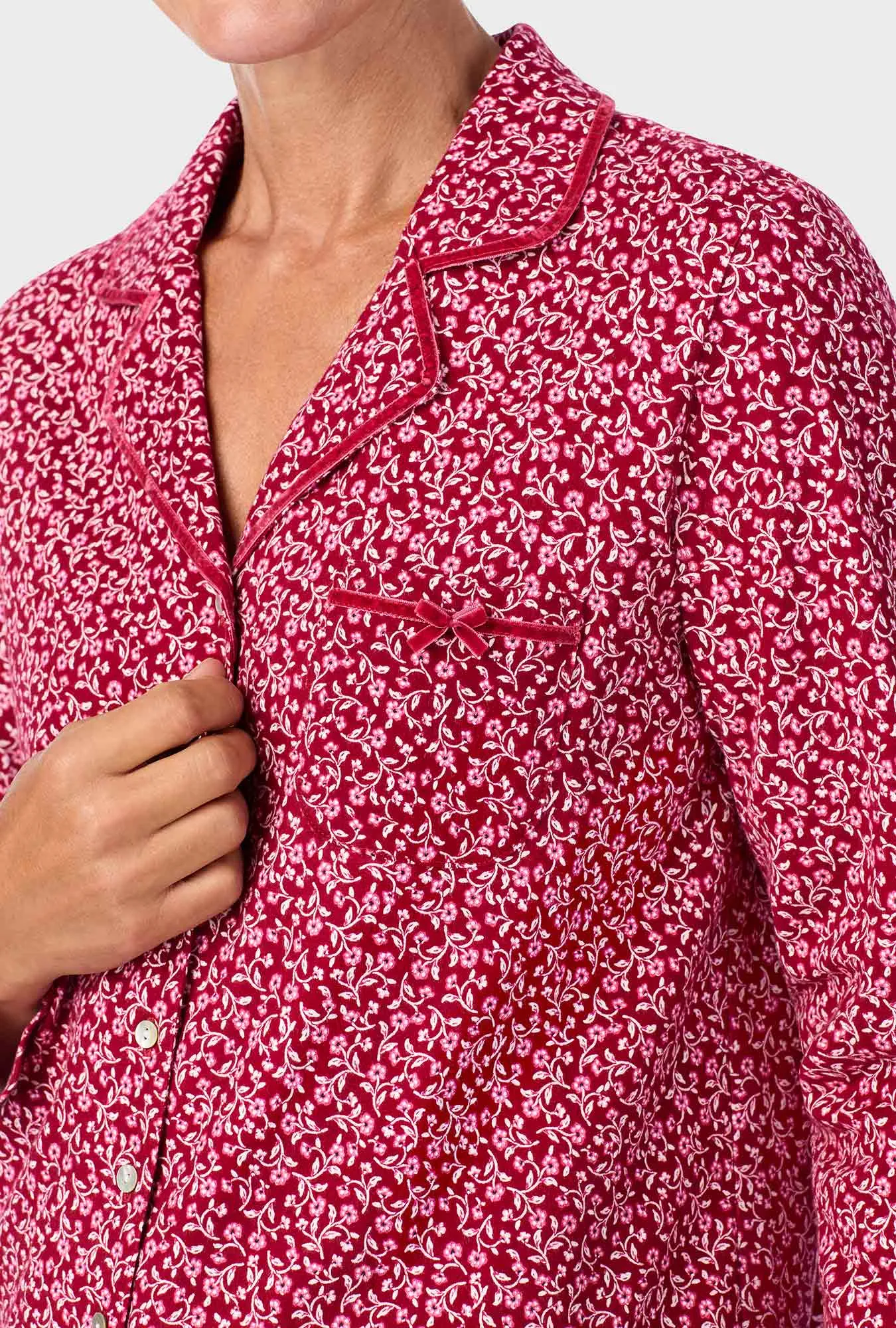 Wine Vine Floral Long Sleeve Long Pant PJ Set