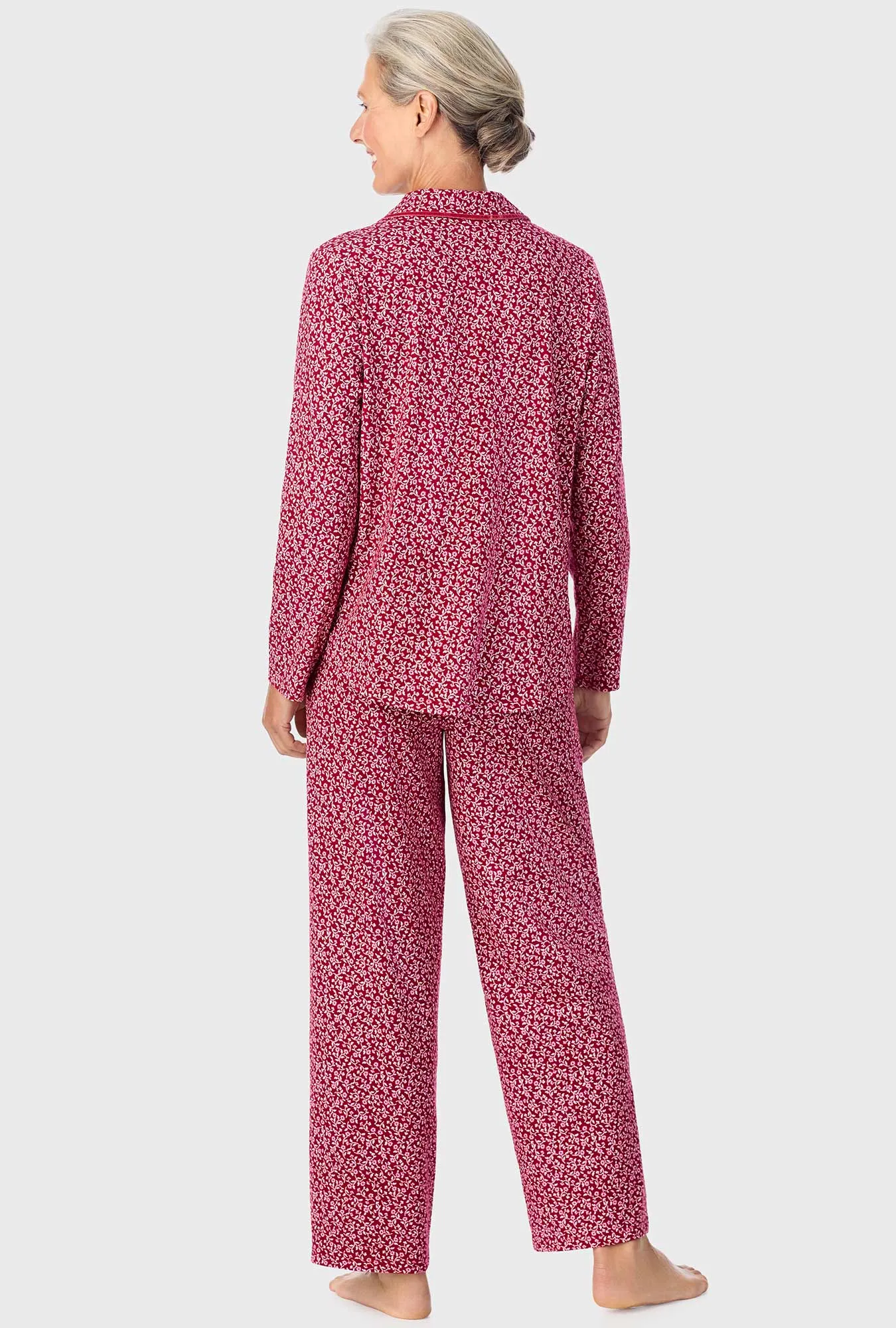 Wine Vine Floral Long Sleeve Long Pant PJ Set